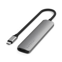 Satechi 6-in-1 USB-C Slim Multiport Adapter, pilkas - USB šakotuvas