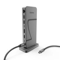 Hama Connect2Office Speed, USB-C, 10 lizdų, USB4, 140 W, pilkas - Nešiojamojo kompiuterio šakotuvas
