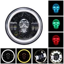 Priekinis Led žibintas 7" "kaukolė" Harley Davidson, Jeep