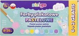 Strigo plakatų dažai, 8 pastelinių spalvų, vaikams