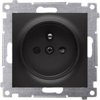 Kontakt Simon simon 54 DGZ1CZ.01/49 juodas matinės spalvos elektros lizdas su įžeminimu