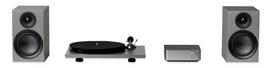 Pro-Ject STEREO SET PHONO + STREAMING – garso aparatūra su WiiM stiprintuvu ir patefonu, pilkos spalvos