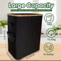 Konteineris virtuvės atliekų 140L,  Juoda-140L (4 vidiniai maišeliai)
