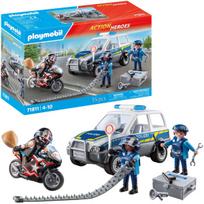 „Playmobil“ 71811 miesto herojų rinkinys su policijos pareigūnais, automobiliu, motociklu ir aksesuarais, 55 dalys