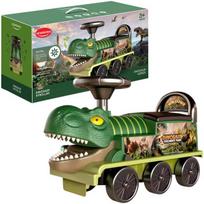 Dinozauras lokomotyva - vaikiškas paspiriamasis automobilis ir vaikštynė