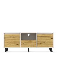 TV staliukas Mebelbos Borg 2d1s, 139,8x38,9x55 cm, rudas/smėlio spalvos