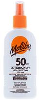 Malibu Spf50 Atsparus Vandeniui Purškiklis 200 Ml + Alavijo Gelis Po Deginimosi 200 Ml