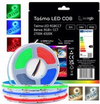 Led juosta Cob Rgb+cct 5m, 840 Led/m, 2700-6500k