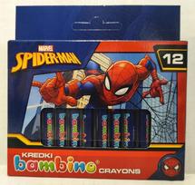 Bambino vaško pieštukai 12 spalvų, Spider-man