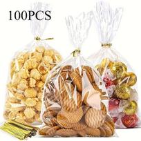 celofano maišeliai, 100 vnt., 100 vnt skaidrios juostos + 100 vnt