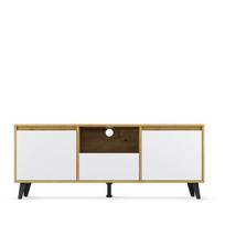 TV staliukas Mebelbos Borg 2d1s, 139,8x38,9x55 cm, baltas/rudas