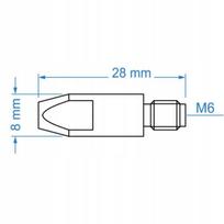 Prėjiantis antgalis Mig/mag aliuminiui M6x28 1,0 mm