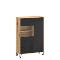 Vitrina Mebelbos Bellano 1d1w2s, 93,9x40x140 cm, ruda/juoda