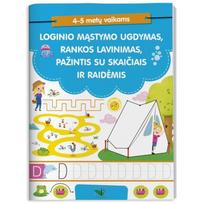 Loginio mąstymo ugdymas, rankos lavinimas, pažintis su skaičiais ir raidėmis, 4-5 metų vaikams