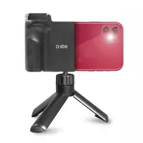SBS Wireless Reflex Set BT – išmaniojo telefono vlogų rinkinys su mini trikoju, Bluetooth nuotolinio valdymo pulteliu ir LED žiedo šviesa, juoda