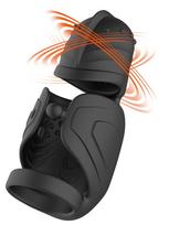 Rebel Cock Vibrator with Elliptical Moving Glans Stimulator Black