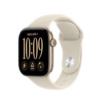 APPLE Watch Series 12 (GPS + Cellular) 42 mm Starlight Aluminum Case with Sand Sport Band, S/M (MJG24QN/A)