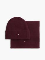 TOMMY HILFIGER Kepurės ir šaliko komplektas su vilna, HILFIGER FLAG BEANIE AND SCARF GIFT BOX