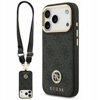 DĖKLAS GUESS 4G STRASS LOGO BIG STRAP MAGSAFE IPHONE 17 PRO TELEFONUI, METALINIS