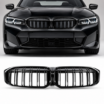 Dvigubos grotelės Performance BMW G20 G21 LCI (22-), juodos blizgios