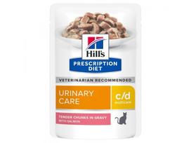 HILLS PD C/D MULTICARE kačių pašaro pakelis su lašiša 85 g