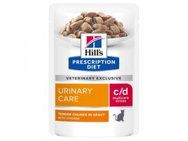 HILLS PD C/D MULTICARE URINARY STRESS kačių pašaro pakelis su vištiena 85 g