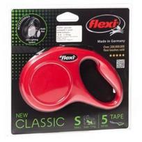 FLEXI NEW CLASSIC COMFORT juostinis pavadėlis S 5M iki 15KG raudonas