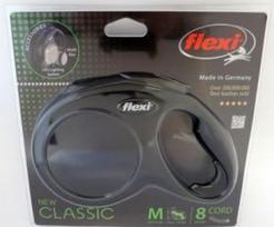 FLEXI NEW CLASSIC virvelinis pavadėlis M 8M iki 20KG juodas
