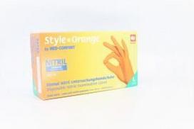 Nitrilinės be pudros Style pirštinės L, oranžinės, N100, Med-Comf / Orange