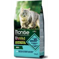 MONGE BWILD CAT Grain Free Adult su menke, bulvėmis ir lęšiais 1,5 kg
