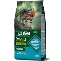 MONGE BWILD CAT Grain Free Sterilised su tunu ir žirniais 1,5 kg