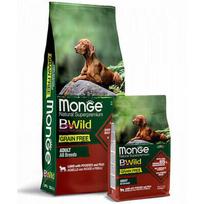 MONGE BWILD Grain Free Adult su ėriena, bulvėmis ir žirniais 12 kg
