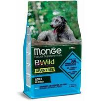 MONGE BWILD Grain Free su ančiuviais, bulvėmis ir žirniais 12 kg