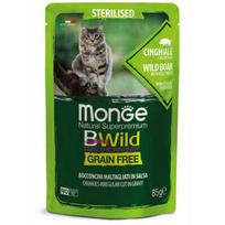 MONGE BWILD pouches Cat Sterilised su šerniena ir daržovėmis 85 g