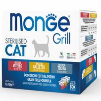 Monge Grill Multipacks Sterilised veršiena, vištiena, upėtakis 12x85 g