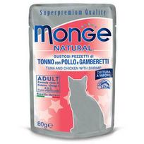 Monge Natural pouches tunas želė su vištiena ir krevetėmis 80 g