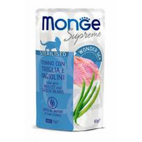Monge Supreme pouches tunas su kefale ir žaliosiomis pupelėmis Sterilised 80 g