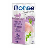 Monge Supreme pouches tunas su jūrų liežuviu ir žaliaisiais žirneliais Sterilised 80 g