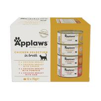 APPLAWS kačių konservų rinkinys su vištiena 70 g x 12 vnt.