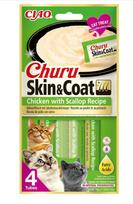 Churu Skin & Coat tyrė katėms su vištiena ir šukutėmis, 14 g × 4