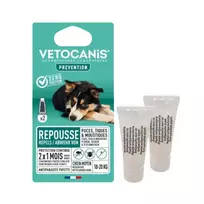 Vetocanis natūralūs vabzdžius atbaidantys lašai šunims (10–20 kg), 2 x 3 ml