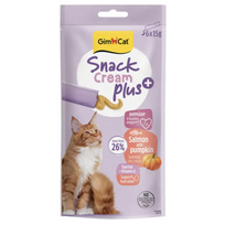 GimCat SNACK CREAM + SALMON & PUMPKIN (SENIOR) 6 × 15 g