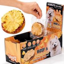 UNIQ PETS - Collagen donut beef with dried pineapple 7 cm – skanėstas šunims su jautiena ir džiovintais ananasais 30 g × 10 vnt.
