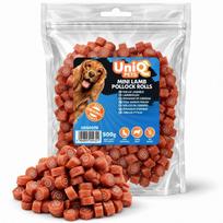 UniQ Pets Mini Lamb Rolls - minkšti ėrienos suktinukai šunims 500 g