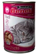 Super Benek konservai katėms gabalėliai su veršiena padaže 415 g