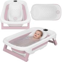 Sulankstoma kūdikio vonelė Lionelo BabyBubble Pink Mist su termometru ir gultuku, 40 l