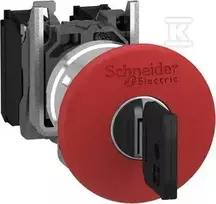 Schneider Electric saugos mygtukas 22 mm 1NO 1R IP66 raktas (XB4BS9445)