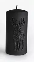 Mondex ALP DEER žvakė, didelis parafino cilindras, 7x7x17,5cm, JUODA
