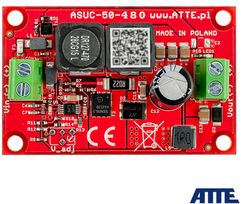 Atte ASUC-50-480-OF DC/DC keitiklis, įtampos kėlimo, neizoliuotas, Vin 10...30 VDC, Vout 48 VDC, Pout 50 W