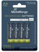 „MediaRange MEDIARANGE“ AA tipo baterijos, NiMH, 2000 mAh, lizdinė pakuotė, 4 vnt.
